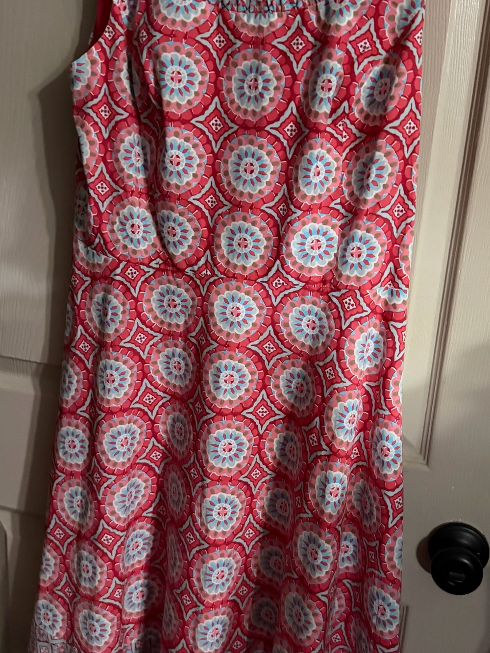 Talbots Pink Geometric Medallion Midi Dress